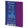 Тетрадь А5, 80 листов, BRAUBERG "Metropolis", спираль пластиковая, клетка, обложка пластик, ФИОЛЕТОВЫЙ, 403399 - Тетради более 60 листов