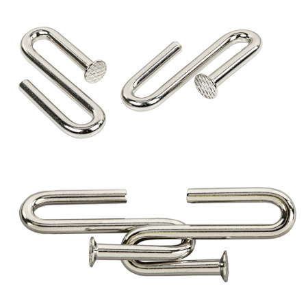 Головоломки металлические большие ЗОЛОТАЯ СКАЗКА, набор 6 штук, ГВОЗДИ, 664925 - Игрушки развивающие