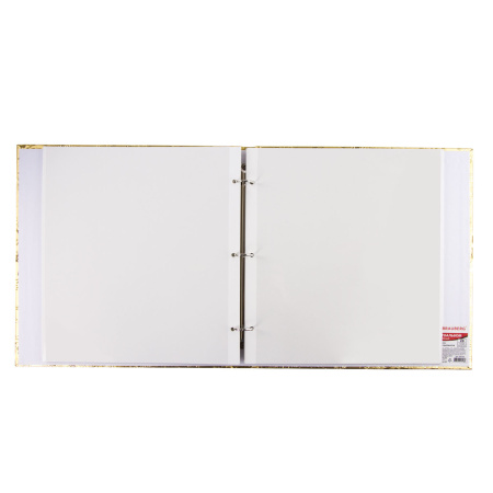 Фотоальбом BRAUBERG свадебный, 20 магнитных листов 30х32 см, под фактурную кожу, светло-золотистый, 391127 - Фотоальбомы