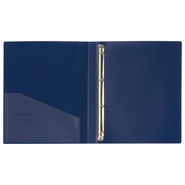 Папка на 4 кольцах, ширина 25 мм, BRAUBERG EXTRA, до 170 листов, СИНЯЯ, 0,7 мм, 270483 - Папки на кольцах