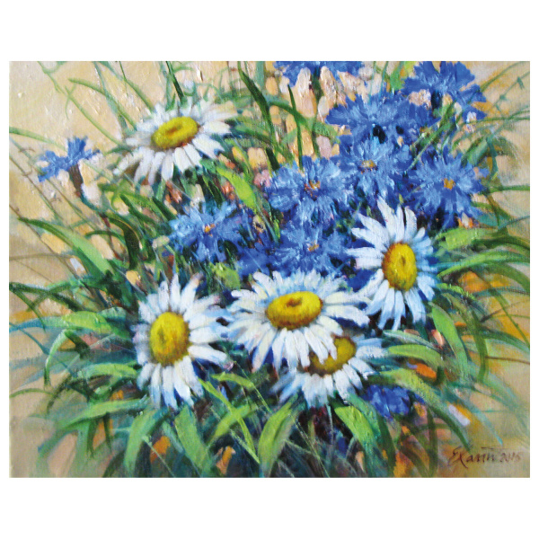 Картина по номерам 40х50 см, ОСТРОВ СОКРОВИЩ "Ромашки", на подрамнике, акрил, кисти, 662913 - Картины по номерам