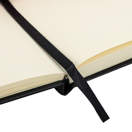 Скетчбук, слоновая кость 140 г/м2 90х140 мм, 80 л., КОЖЗАМ, резинка, BRAUBERG ART CLASSIC, черный, 113188 - Альбомы, скетчбуки и бумага для графики и эскизов