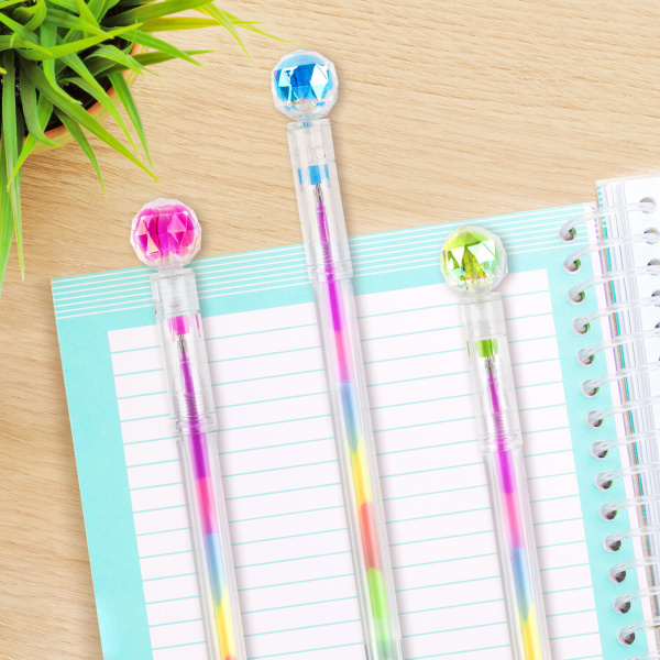 Ручка с топпером гелевая ЮНЛАНДИЯ "Хрустальный шар", ассорти, РАДУЖНЫЕ чернила, игольчатый пишущий узел 0,7 мм, 1 шт, 143785 - Ручки фигурные