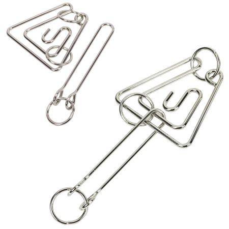 Головоломка металлическая большая ЗОЛОТАЯ СКАЗКА, 24 вида, в дисплее, разные уровни сложности, 664924 - Игрушки развивающие