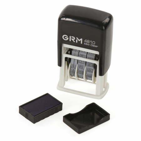 Датер-мини месяц буквами, оттиск 20х3,8 мм синий, GRM 4810, 124131000 - Датеры