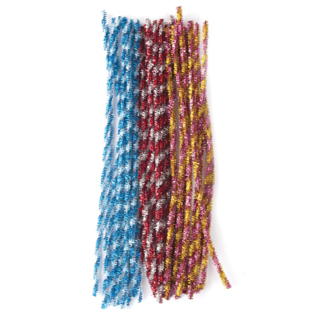 Проволока синельная для творчества "Блестящая", спираль, 6 цв., 30 шт., 0,6х30 см, ОСТРОВ СОКРОВИЩ, 661528 - Проволока синельная (пушистая)