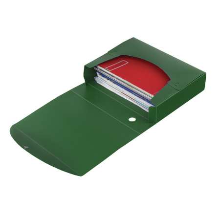 Короб архивный (330х245 мм), 70 мм, пластик, разборный, до 750 листов, зеленый, 0,7 мм, STAFF, 237277 - Короба и архивные системы пластиковые