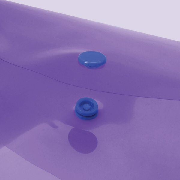 Папка-конверт с кнопкой ЮНЛАНДИЯ, А4, до 100 листов, прозрачная, фиолетовая, 0,18 мм, 228669 - Папки-конверты с кнопкой