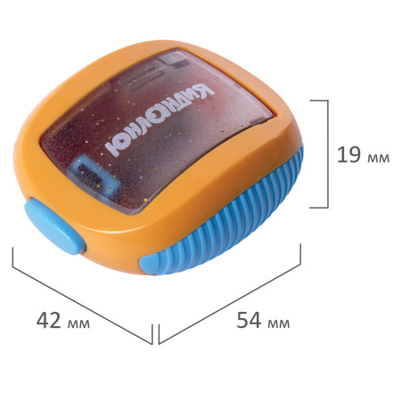 Точилка ЮНЛАНДИЯ "Звездолет Юнландика", с контейнером, пластиковая, корпус ассорти, 228471 - Точилки ручные