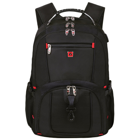 Рюкзак GERMANIUM UPGRADE Max, 3 отделения, отделение для ноутбука, USB-порт, UP-5, черный, 49х34х24 см, 271669 - Рюкзаки с отделением для ноутбука