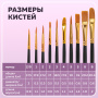 Кисти синтетика BRAUBERG, НАБОР 10 шт., черные (Круглые; Овальные; Плоские; Лайнеры), 201028 - Кисти для рисования