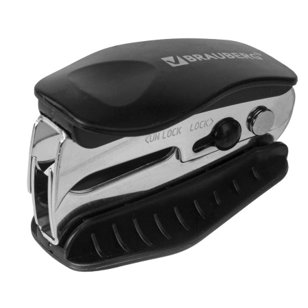 Антистеплер для скоб №10 и №24/6, BRAUBERG "METROPOLIS", с фиксатором, черный, 228744 - Антистеплеры