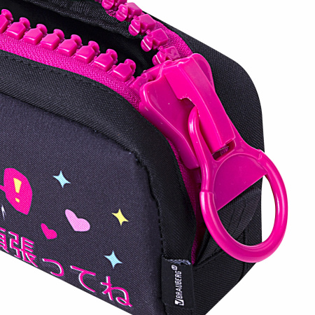 Пенал BRAUBERG с объемной "тракторной" молнией, 1 отделение, ткань, 22х8х6,5 см, "Anime girl", 271566 - Пеналы мягкие