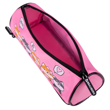 Пенал BRAUBERG, 3 отделения, нейлон, 21х7х7 см, "Puppies", 270839 - Пеналы мягкие