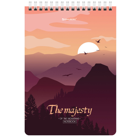Блокнот А5 (146х206 мм), 80 л., гребень, картон, клетка, BRAUBERG, "Majesty", 114373 - Блокноты