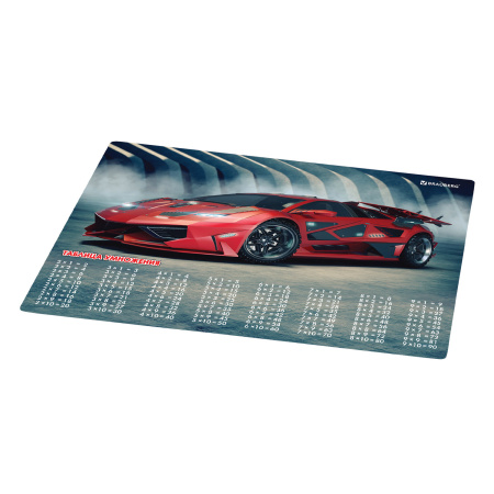 Настольное покрытие BRAUBERG, А3+, пластик, 46x33 см, "Sport Car", 270401 - Коврики настольные детские
