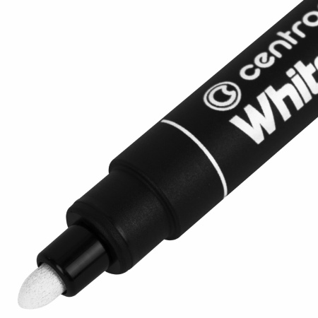 Маркер перманентный БЕЛЫЙ CENTROPEN, круглый наконечник, 2,5 мм, 8586, 5 8586 0100 - Маркеры перманентные