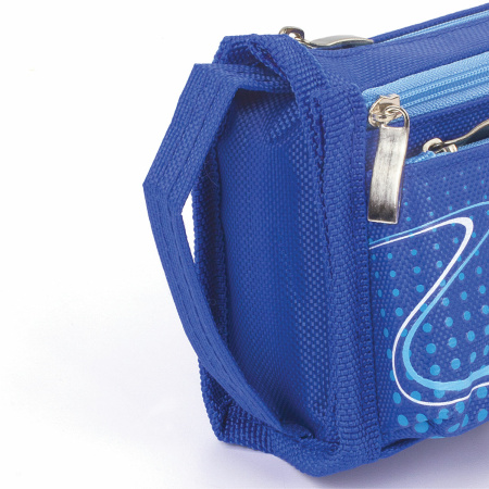 Пенал ЮНЛАНДИЯ для мальчиков, 3 отделения, мягкий, "Футбол", синий, 20х7х9 см, 228979 - Пеналы мягкие