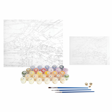 Картина по номерам 40х50 см, ОСТРОВ СОКРОВИЩ "Туманный пейзаж", на подрамнике, акрил, кисти, 663335 - Картины по номерам