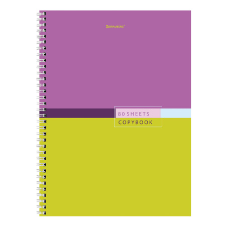 Тетрадь А4, 80 л., BRAUBERG, гребень, клетка, обложка твердая, "Color", 404055 - Тетради формата А4