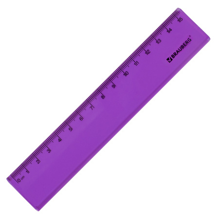 Линейка пластиковая 15 см BRAUBERG "FRUITY", тонированная, 1 шт, 210765 - Линейки