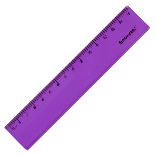 Линейка пластиковая 15 см BRAUBERG "FRUITY", тонированная, 1 шт, 210765 - Линейки