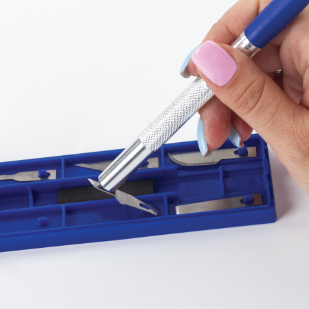 Нож макетный ОСТРОВ СОКРОВИЩ, 6 разновидностей лезвий, металл, пластиковый футляр, 237161 - Ножи специальные