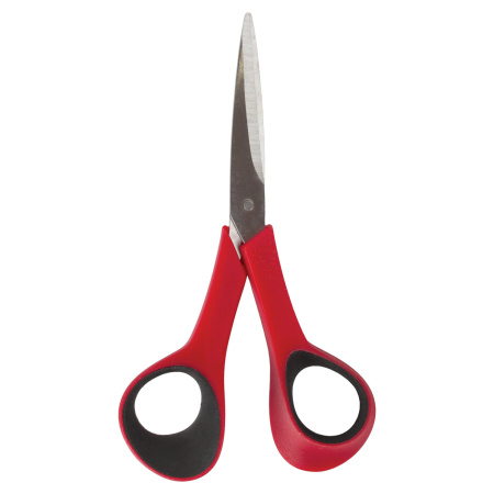 Ножницы для хобби и рукоделия ОСТРОВ СОКРОВИЩ 140 мм, 3-х сторонняя заточка, красно-черные, 237105 - Ножницы для хобби и рукоделия