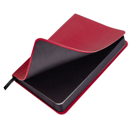 Ежедневник недатированный МАЛЫЙ 100х150 мм А6 BRAUBERG "Metropolis Mix", под кожу, 136 л., красный, 113304 - Ежедневники с покрытием "под кожу и ткань"