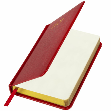 Ежедневник датированный 2024 МАЛЫЙ ФОРМАТ 100х150 мм А6, BRAUBERG "Iguana", под кожу, красный, 114785 - Ежедневники с покрытием "под кожу и ткань"