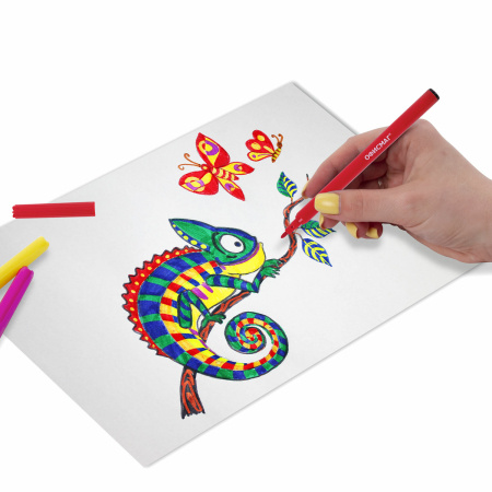 Фломастеры ОФИСМАГ 12 цветов, КЛАССИЧЕСКИЕ, вентилируемый колпачок, ПВХ упаковка, 152500 - Фломастеры классические