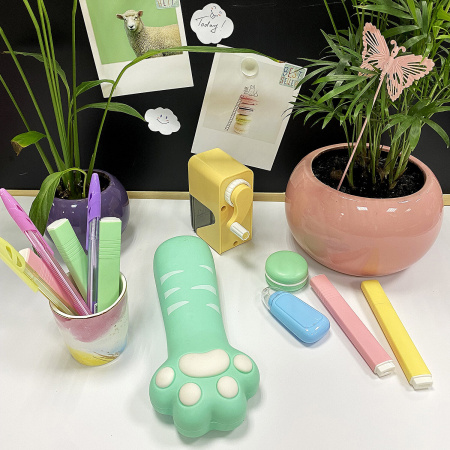 Пенал-косметичка ЮНЛАНДИЯ на молнии, силикон, "Paw Mint", мятный, 20х7 см, 270056 - Пеналы мягкие