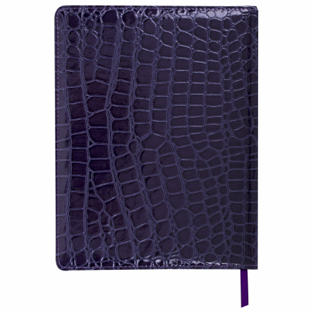 Дневник 1-11 класс 48 л., кожзам (твердая с поролоном), нашивка, BRAUBERG "CROCODILE", фиолетовый, 106211 - Дневники универсальные
