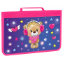 Папка для труда на молнии BRAUBERG А4 с ручкой, 1 отделение, картон, органайзер, "Smiling bear", 270990 - Папки для тетрадей и уроков труда