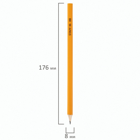 Карандаши чернографитные простые HB, ВЫГОДНАЯ УПАКОВКА КОМПЛЕКТ 72 штуки, STAFF, 181880 - Карандаши чернографитные