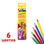 Карандаши цветные ЮНЛАНДИЯ "КАРНАВАЛ", 6 цветов, пластиковые, заточенные, трехгранный корпус, 181683 - Карандаши цветные