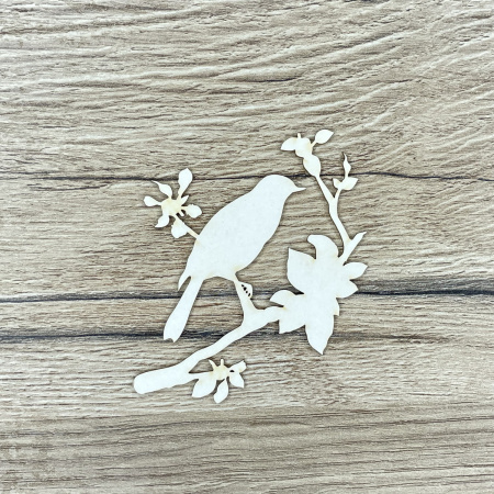 Чипборд "Птица на ветке 2" толщина 1,55 мм