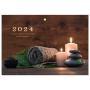 Календарь квартальный на 2024 г., 3 блока, 1 гребень, с бегунком, офсет, BRAUBERG, "Relax", 115285 - Календари настенные