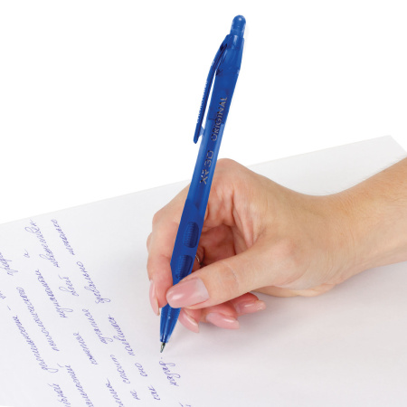 Ручка шариковая автоматическая ERICH KRAUSE "XR-30", СИНЯЯ, корпус синий, узел 0,7 мм, линия письма 0,35 мм, 17721 - Ручки шариковые автоматические