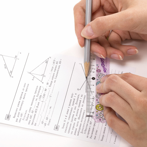 Линейка пластик 15 см ЮНЛАНДИЯ "СЛАДКИЕ ИСТОРИИ", фигурная, цветная печать, с волнистым краем, 210728 - Линейки