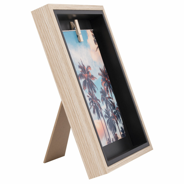 Рамка из МДФ BRAUBERG LOFT BLACK BOX, фото 13х18 см, с прищепкой, 20х25 см, 391290 - Рамки для дипломов, сертификатов, грамот, фотографий