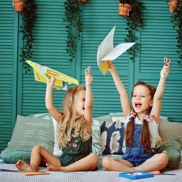 Цветная бумага, А4, офсетная, 16 листов 8 цветов, на скобе, ЮНЛАНДИЯ, 200х280 мм, АССОРТИ, 129557 - Цветная бумага