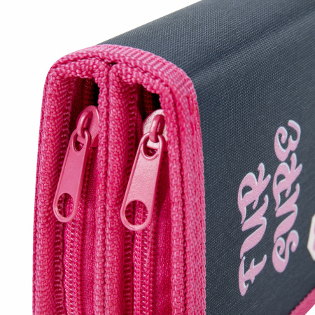 Пенал ЮНЛАНДИЯ, 2 отделения, полиэстер, 19х11 см, "Nice fox", 271022 - Пеналы каркасные