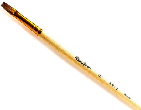 Кисть Roubloff колонок плоская №12 ручка длинная 1122