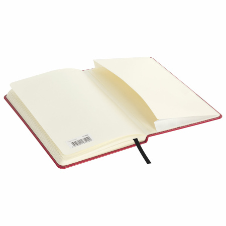 Блокнот А5 (148x218 мм), BRAUBERG "Office", под кожу, 80 л., резинка, клетка, красный, 111030 - Бизнес-блокноты и бизнес-тетради