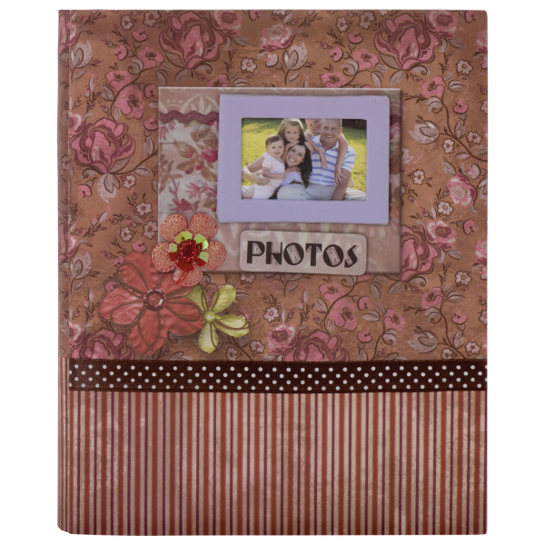 Фотоальбом BRAUBERG на 200 фотографий 10х15 см, твердая обложка, "Семья", бокс, красно-коричневый, 390673 - Фотоальбомы