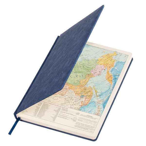 Ежедневник недатированный БОЛЬШОЙ ФОРМАТ 210х297 мм А4, BRAUBERG "Status", 160 л., темно-синий, 113359 - Ежедневники с покрытием "под кожу и ткань"