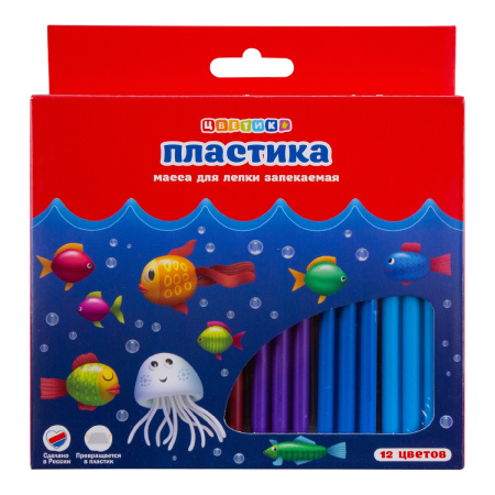 Набор пластики (полимерной глины) "Цветик" 12 цветов