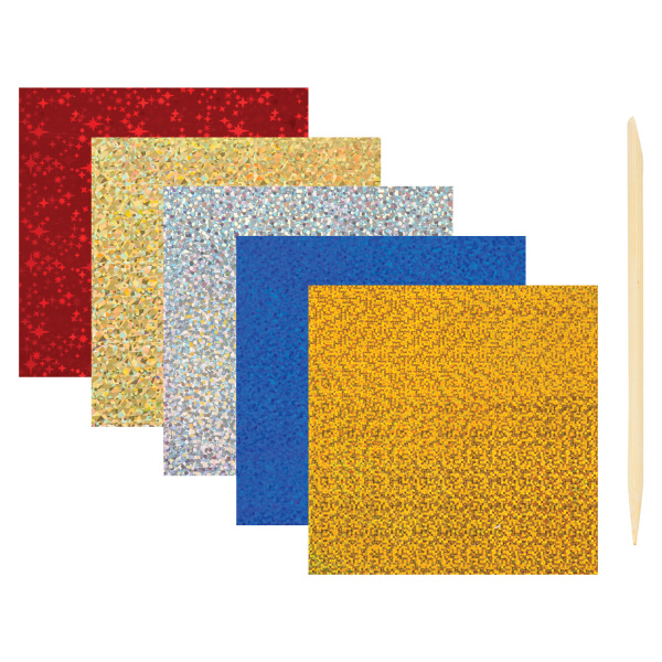 Набор для творчества "Аппликация из фольги", "Ракета", самоклеящаяся основа 20х15 см, ЮНЛАНДИЯ, 662383 - Создание аппликаций