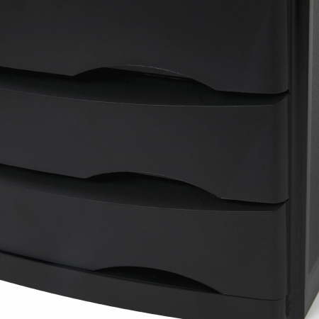 Бокс с 3 выдвижными лотками, корпус чёрный, лотки черные, 235х300х355 мм, BRAUBERG "Office-Expert", 238038 - Блоки закрытых лотков для бумаг